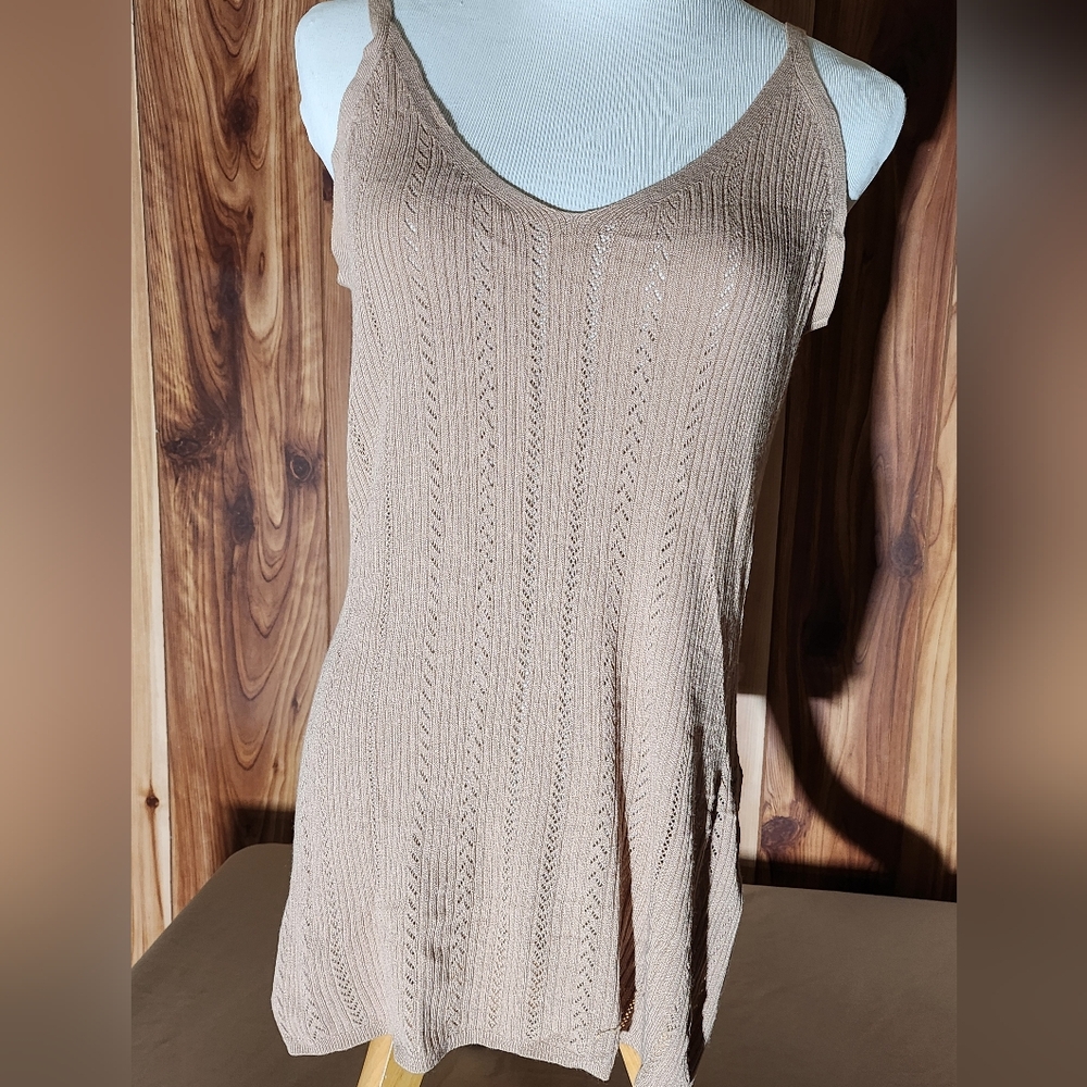 Elegant Beige Knit Tank